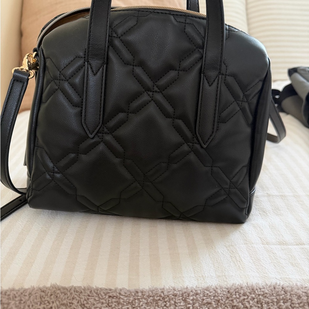 Fossil Black Quilted Satchel